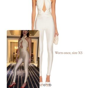 Ronny Kobo Collection Cream Halter Jumpsuit